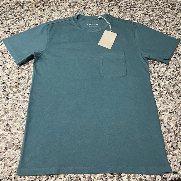 Everlane Shirt XS Premium Weight Pocket Tee Blue - Picture 4 of 7